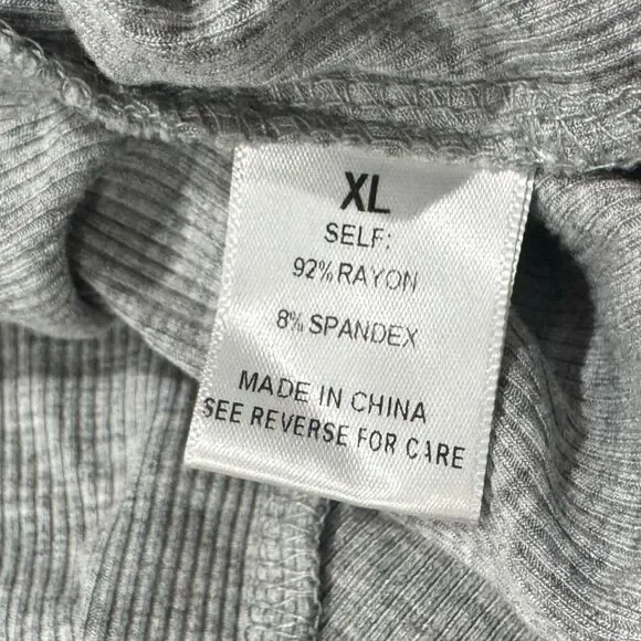 Stitch Fix Kaileigh Grey Ribbed Long Sleeve Bodysuit Women’s XL - Picture 2 of 3